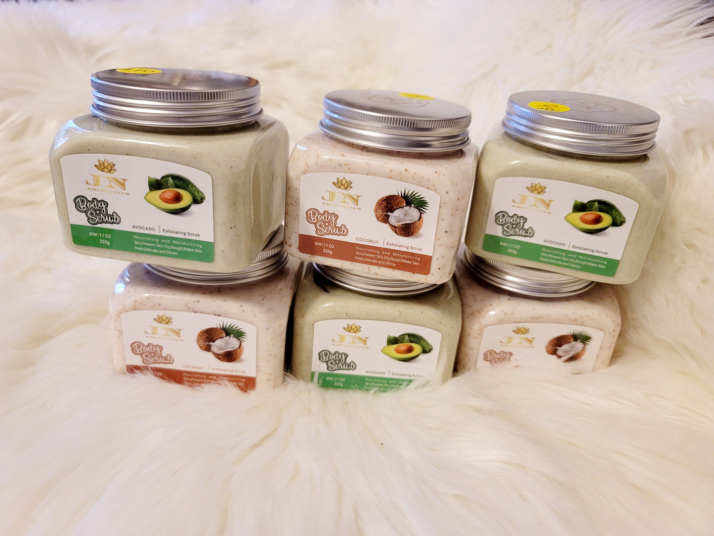 JNA body scrub avocado & coconut sets.