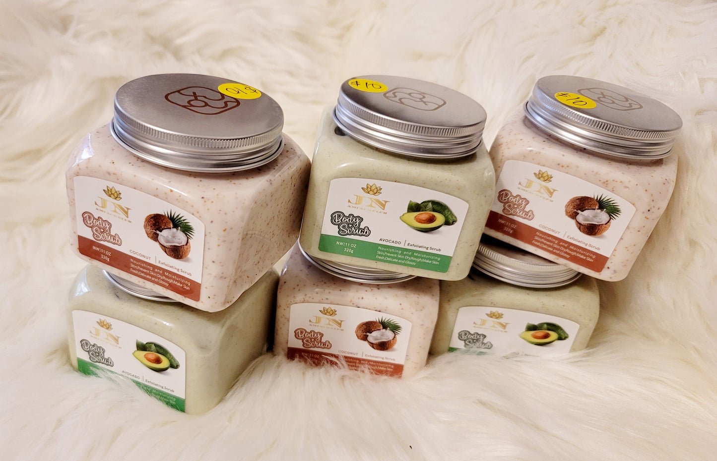 JNA body scrub avocado & coconut sets.