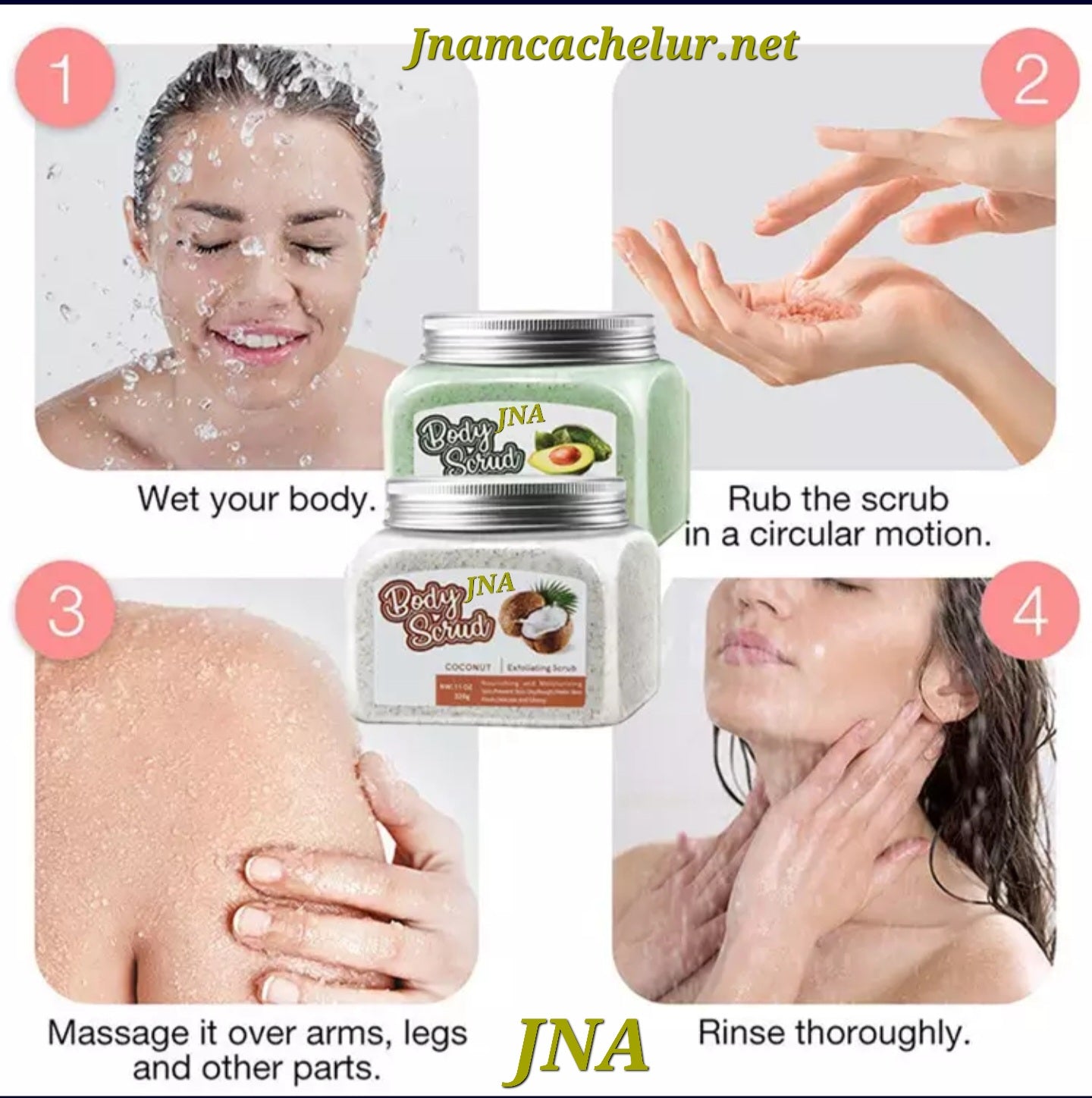 JNA body scrub avocado & coconut sets.