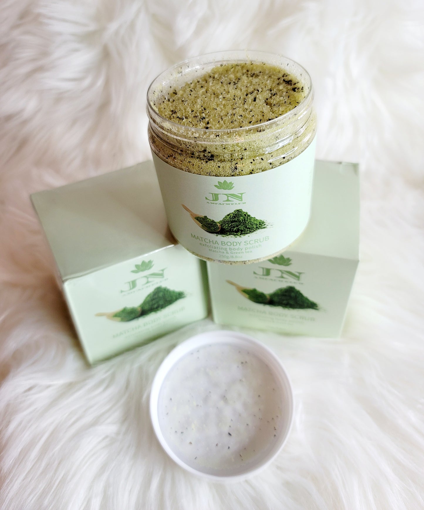 JNA matcha green tea body scrub